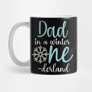 Dad In A Winter Onederland Father 1St Birthday Of Girl Mug
